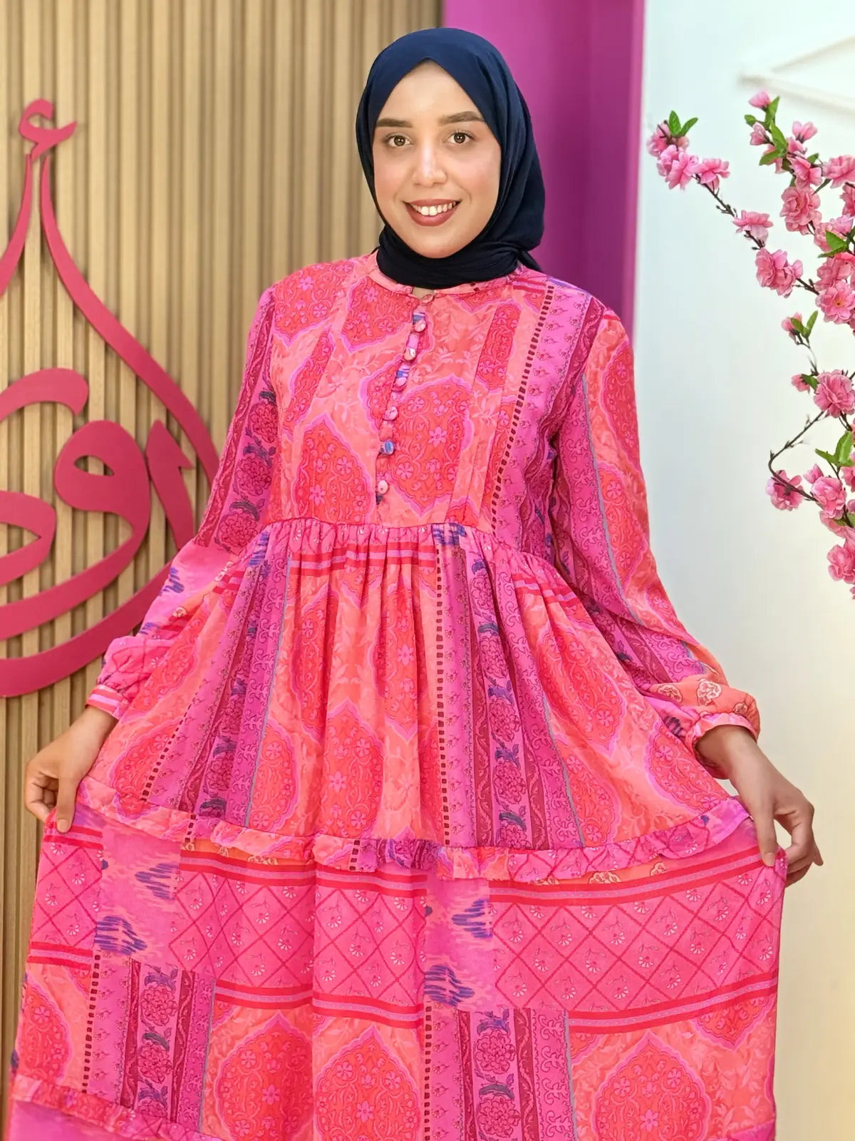 فستان نسمة فوشيا