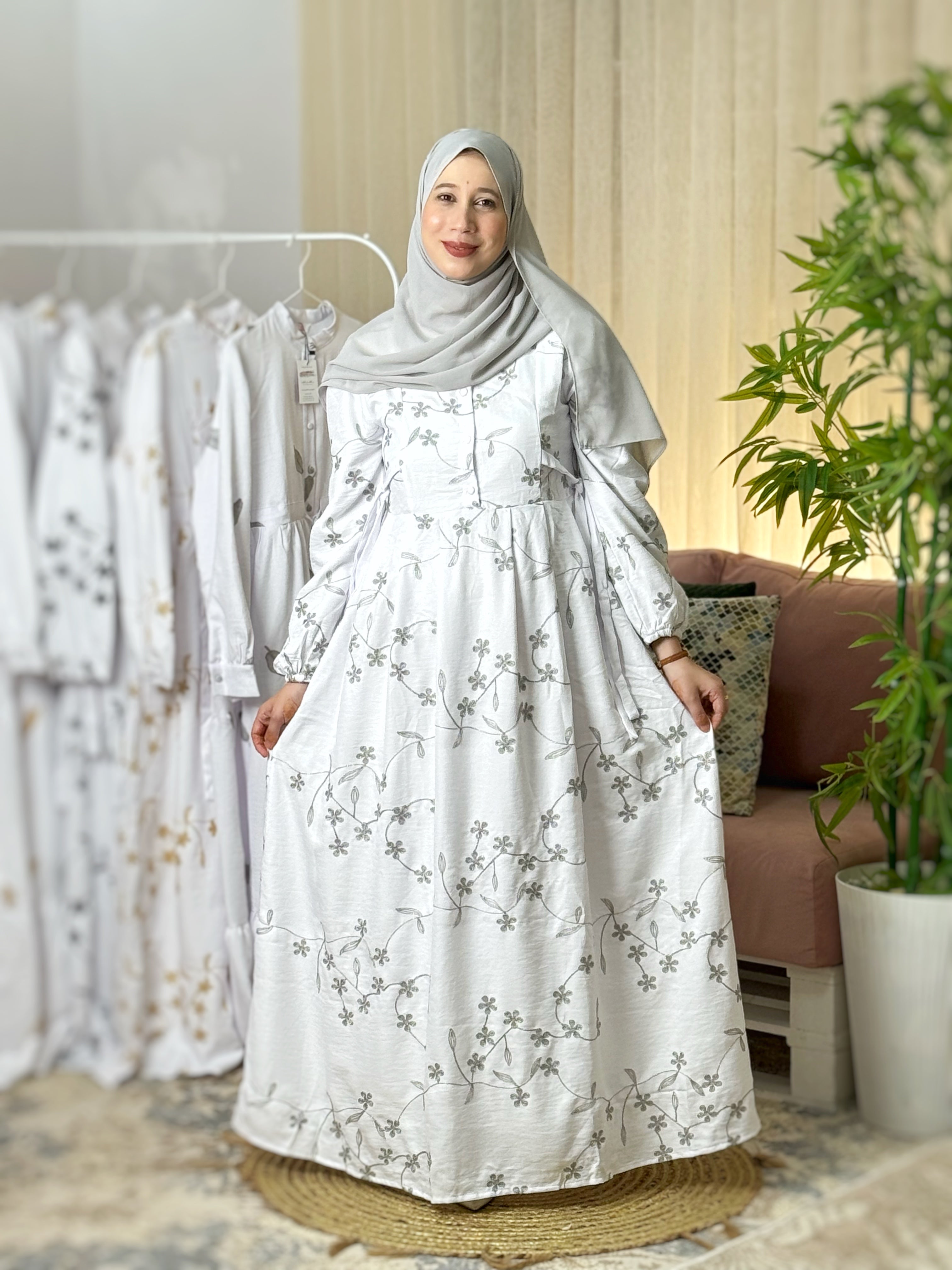 فستان همس رمادي