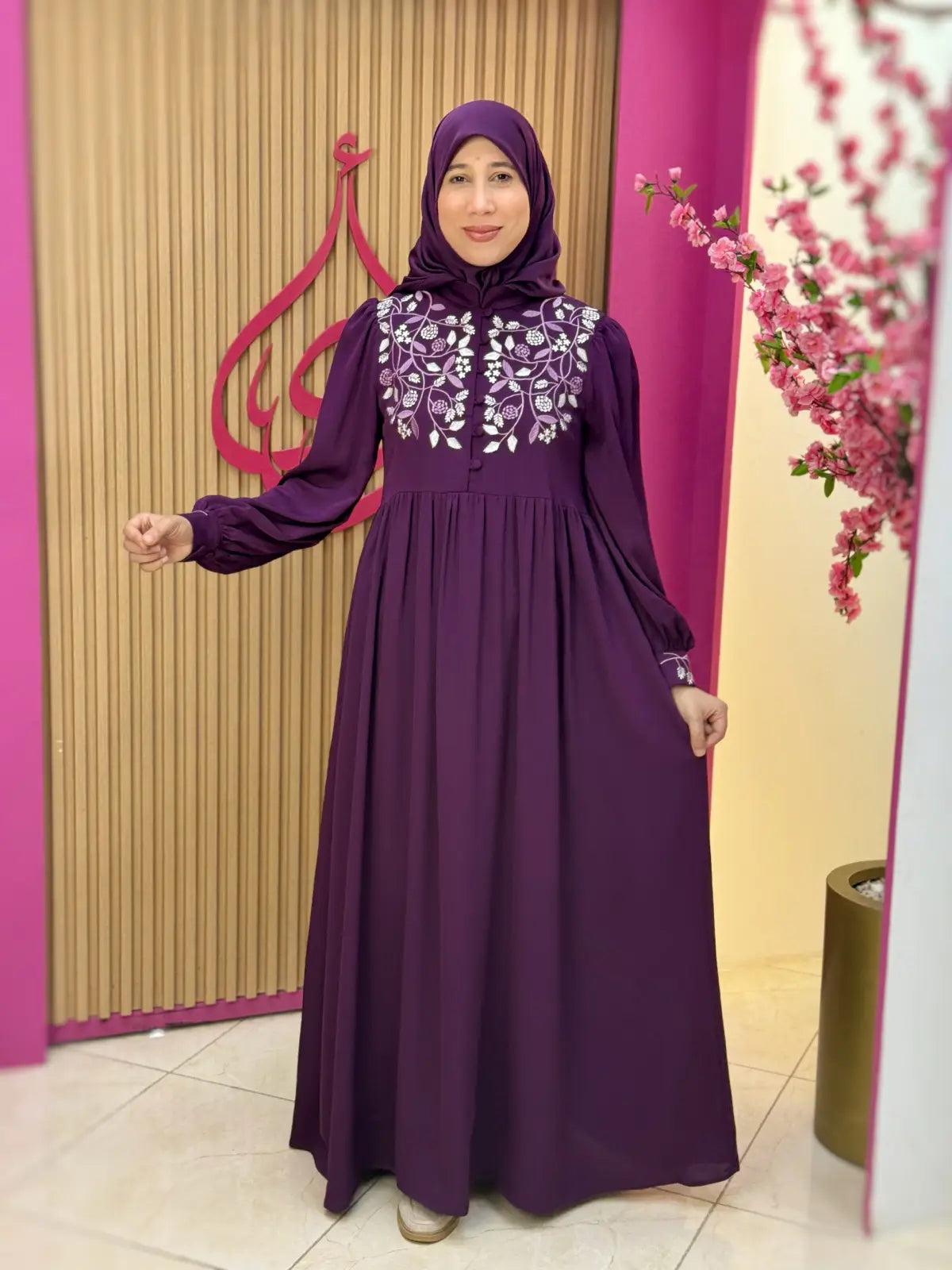 فستان هيام بنفسجي