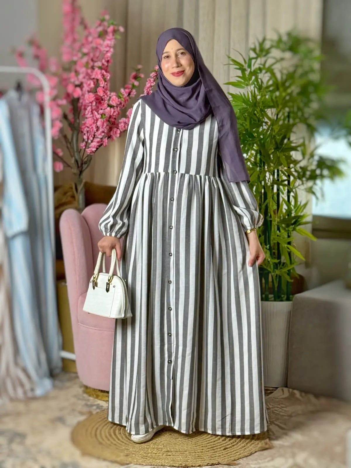 Robe BAHIA Rayée Gris