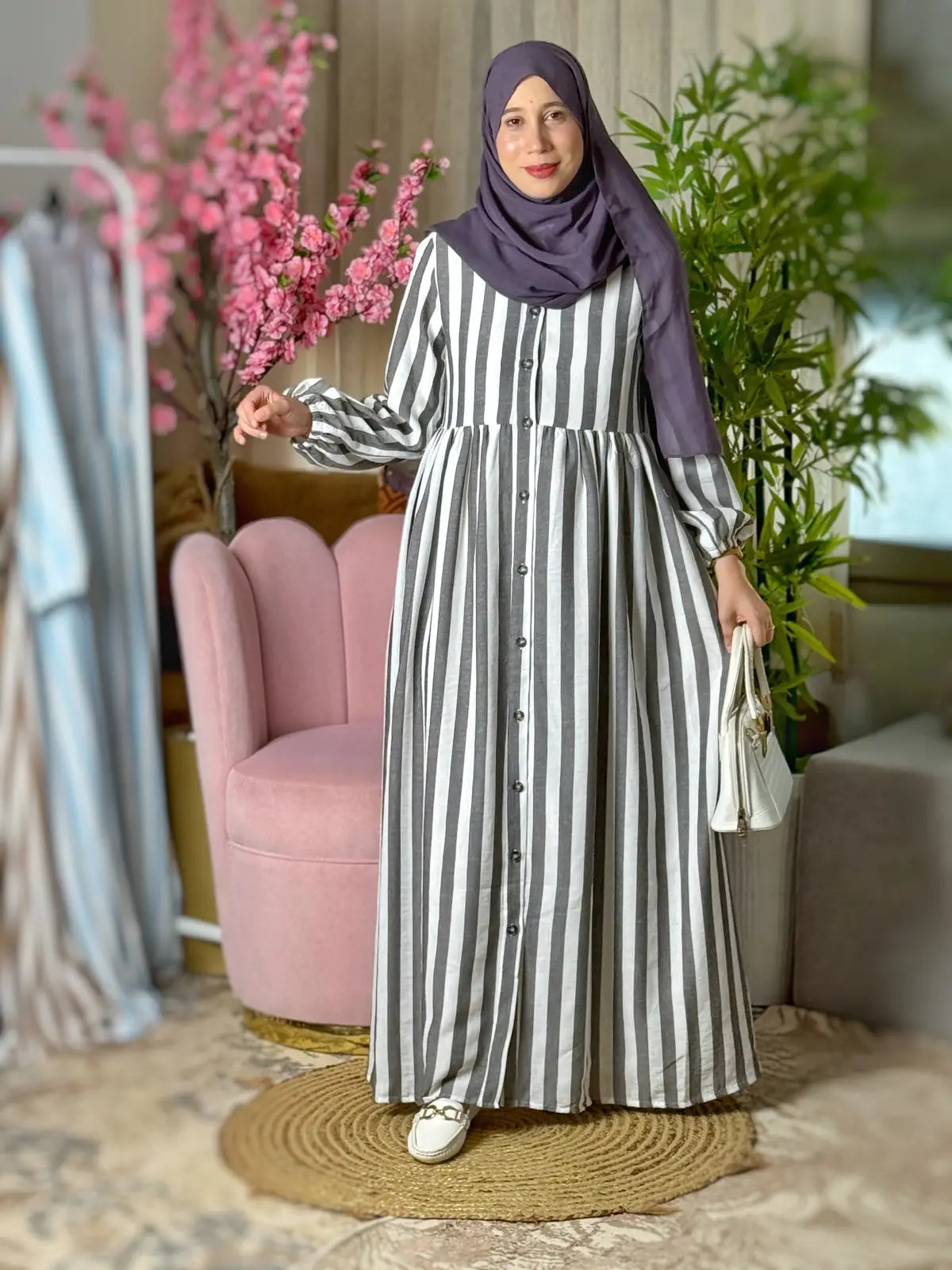 Robe BAHIA Rayée Gris