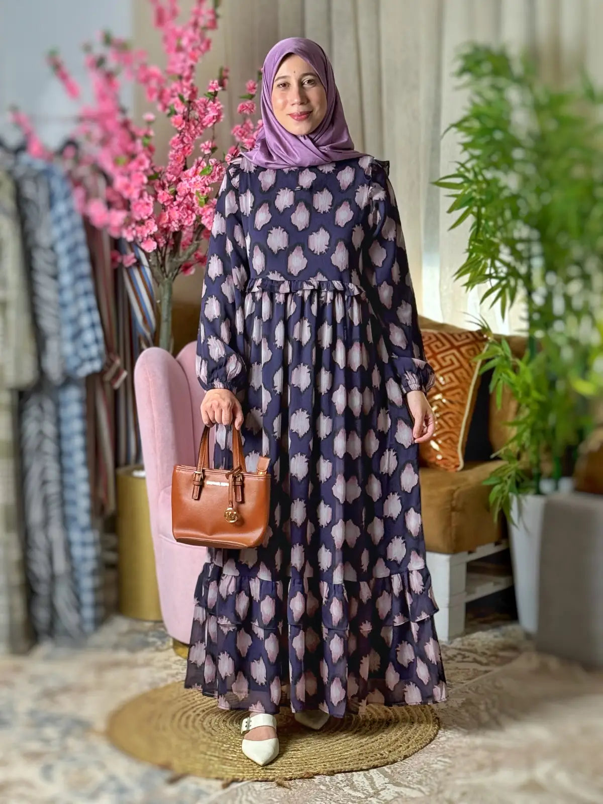 فستان عليّة بنفسجي