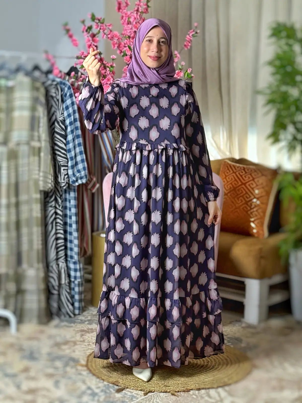 فستان عليّة بنفسجي