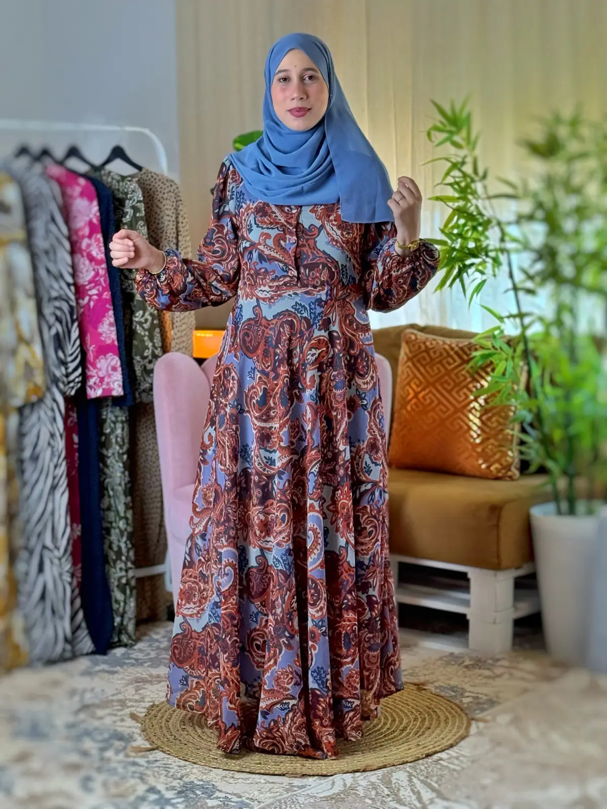 فستان فنة بني