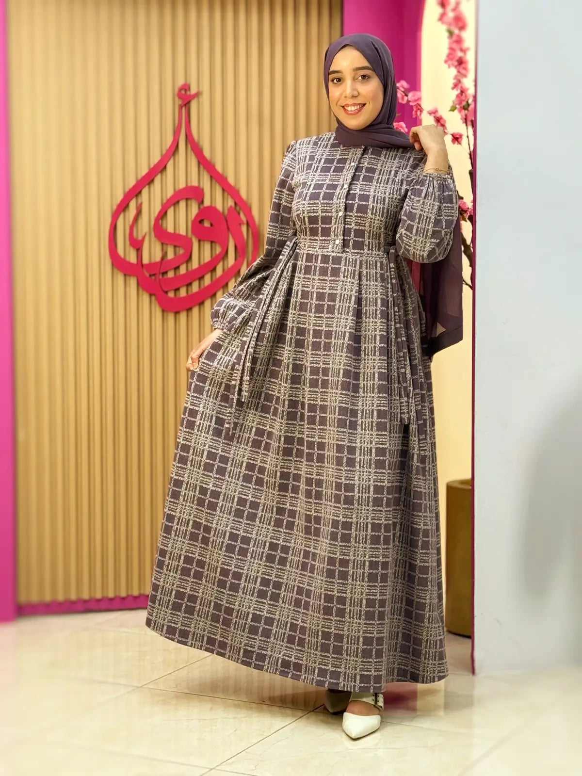 فستان دفئ بنفسجي