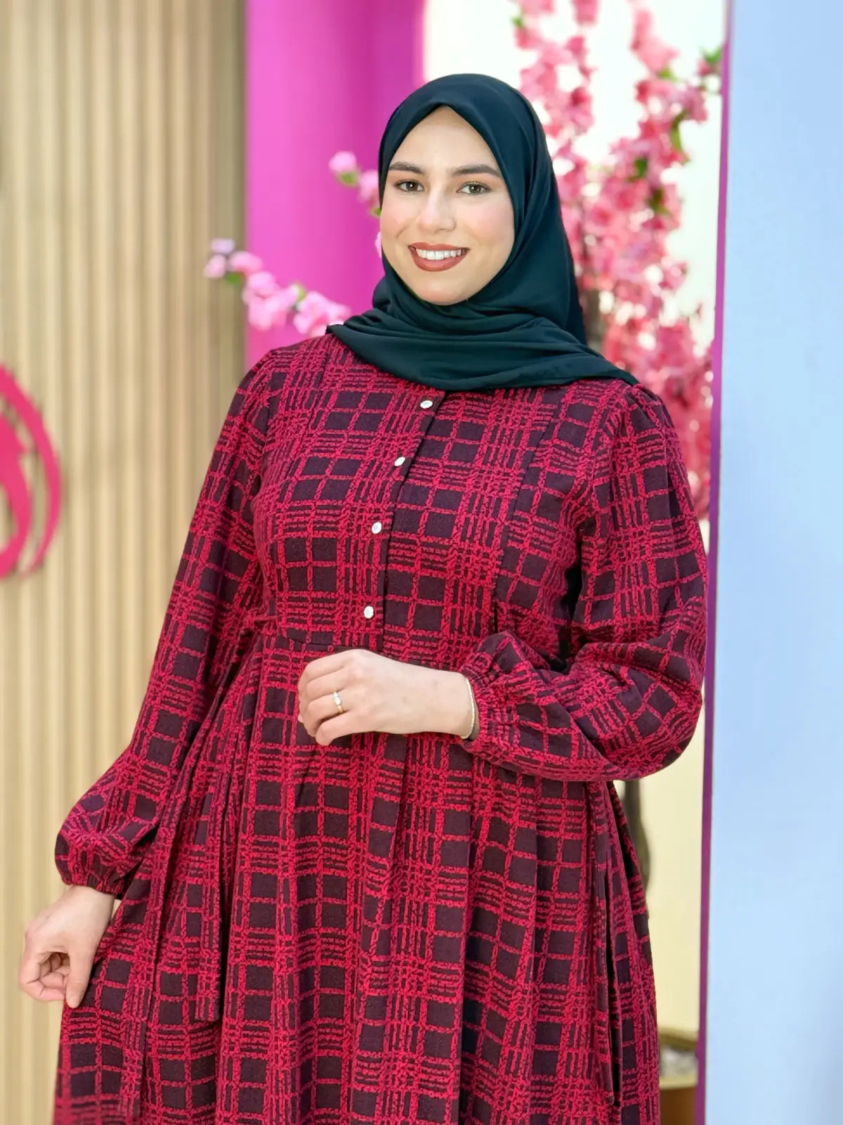 فستان دفئ أحمر