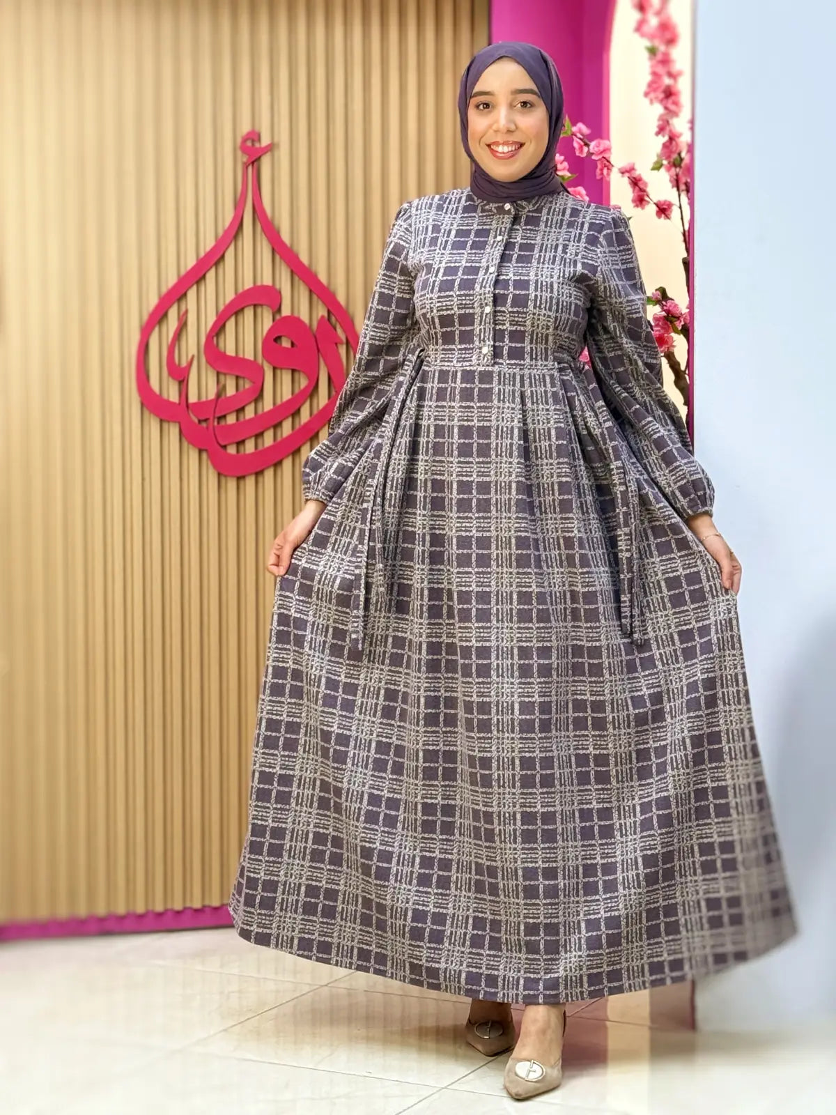 فستان دفئ بنفسجي