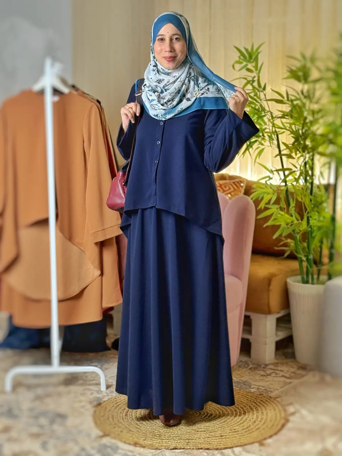 طقم وقار أزرق غامق