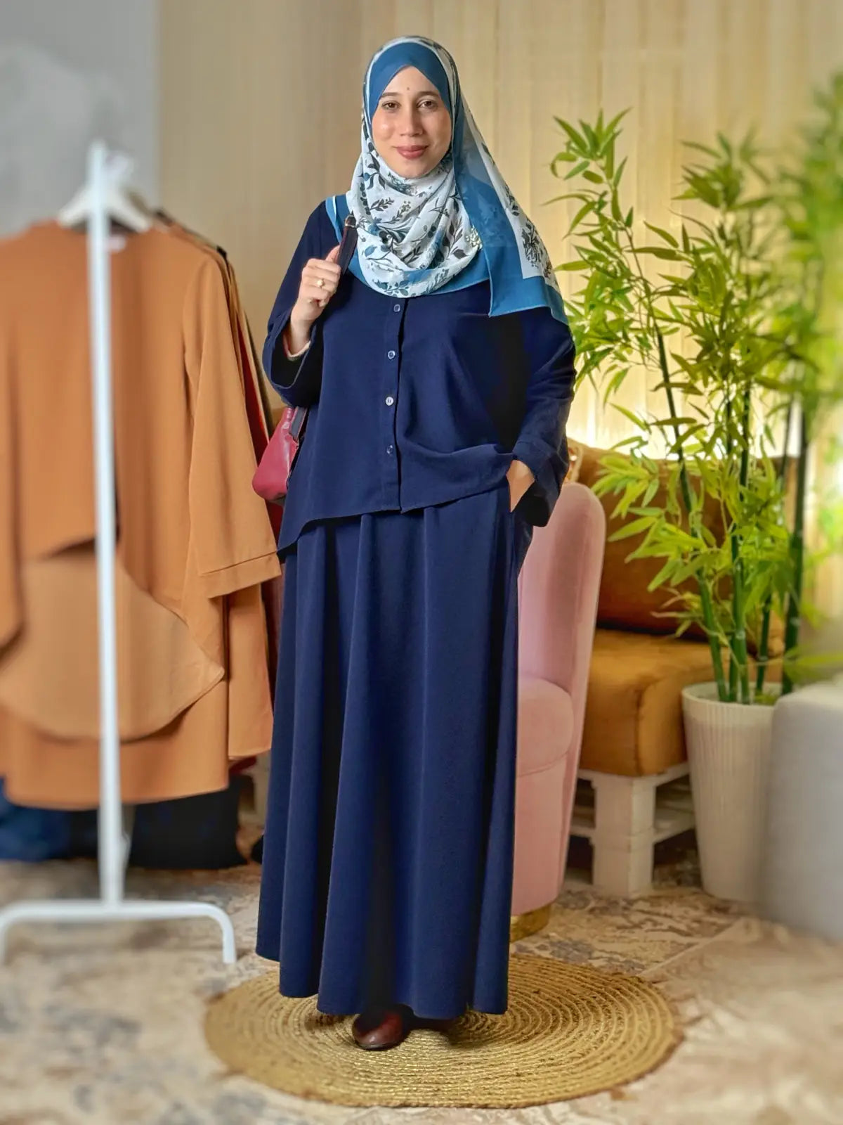 طقم وقار أزرق غامق