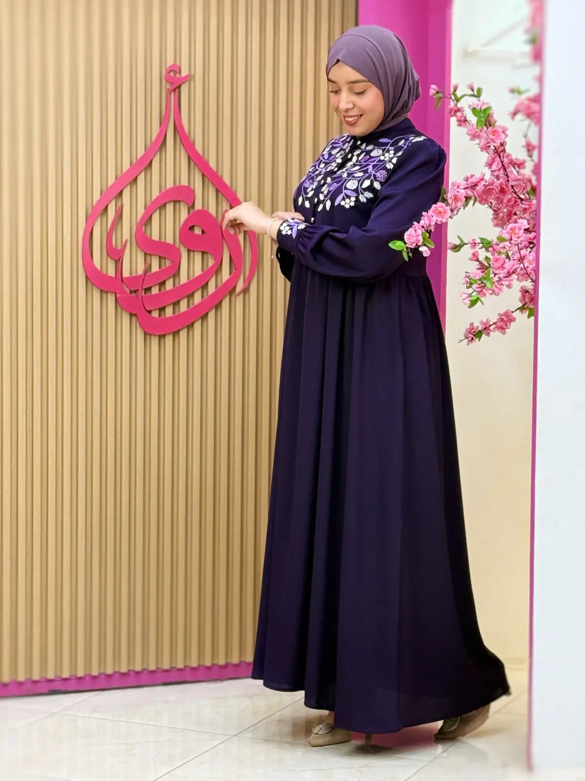 فستان هيام بنفسجي غامق