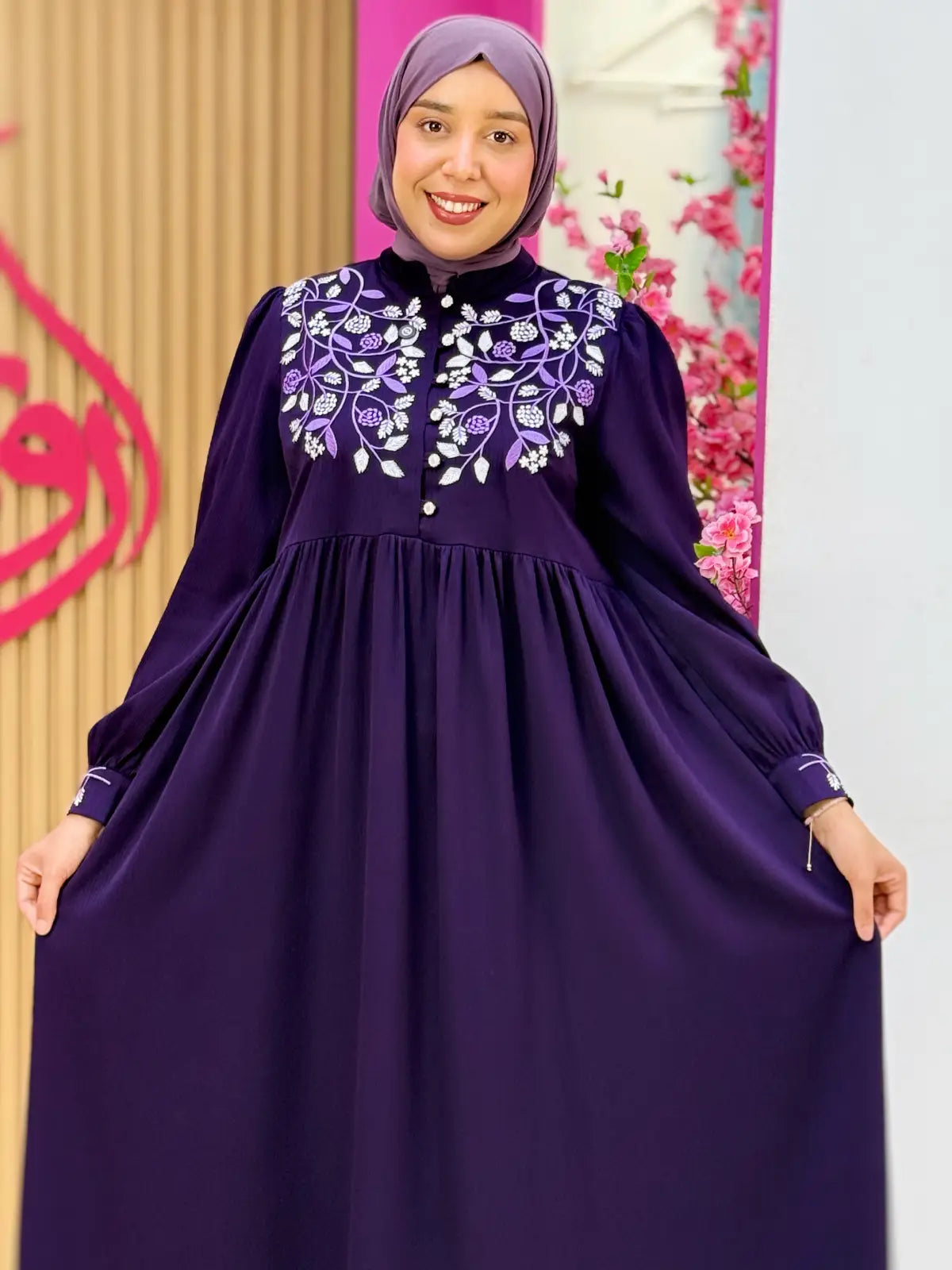 فستان هيام بنفسجي غامق
