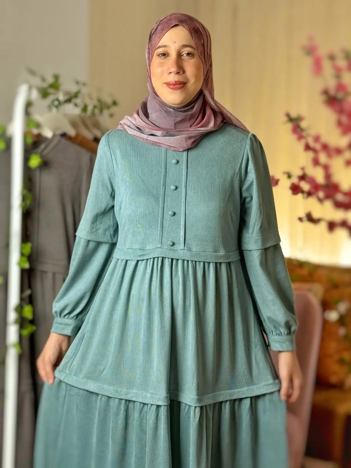 فستان ندى أزرق مائي