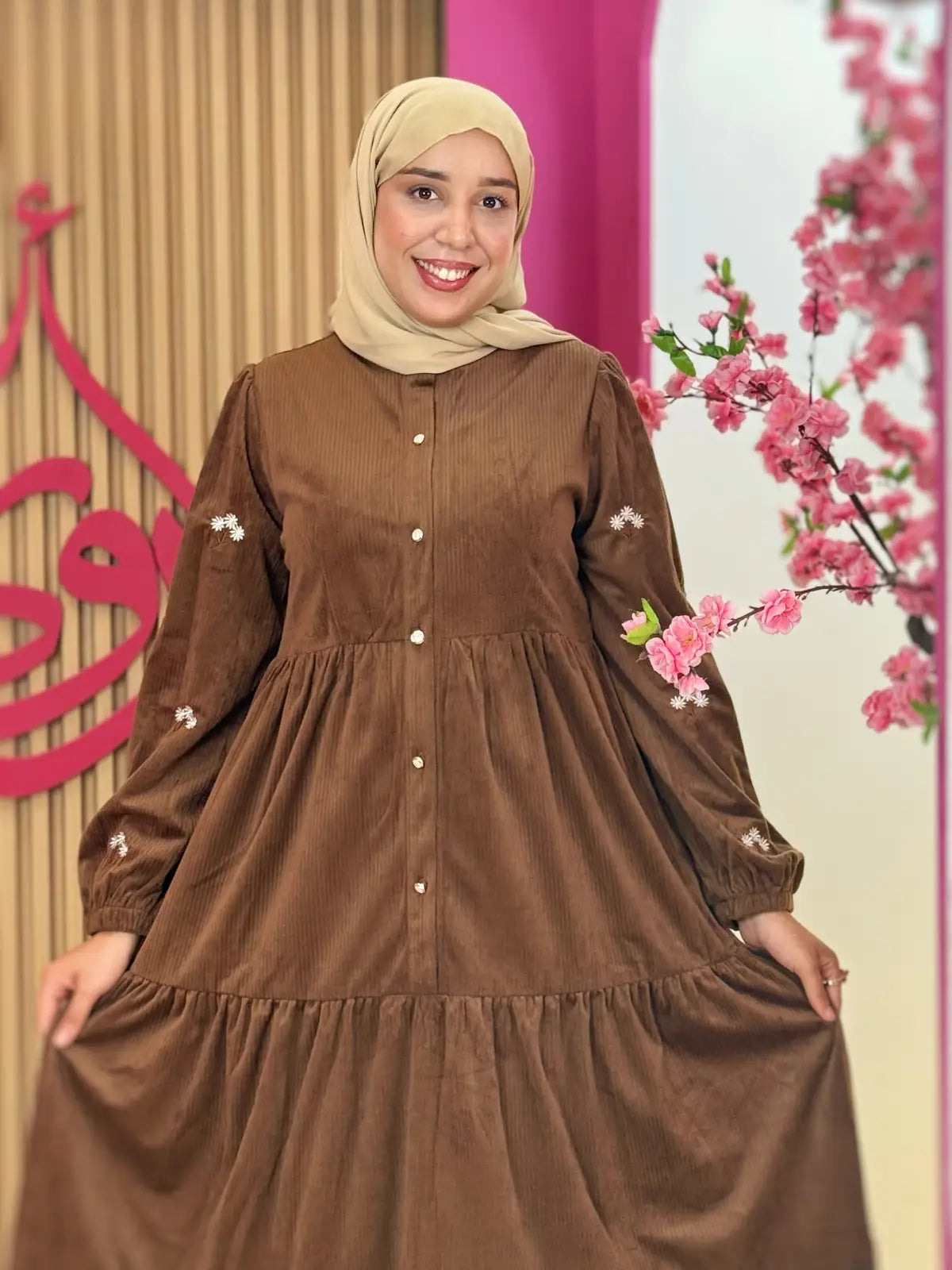 فستان سديم بني