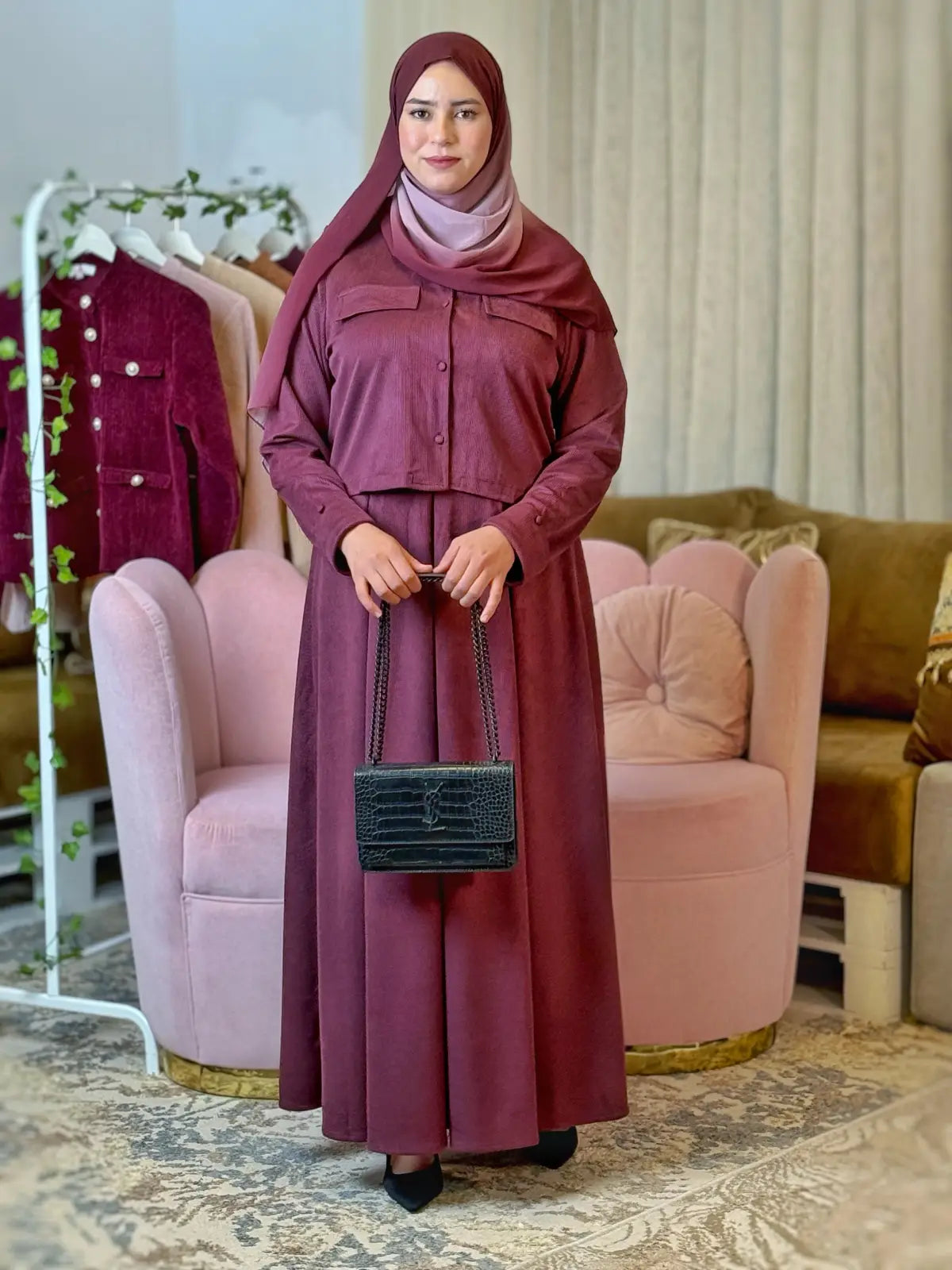 طقم سالي بنفسجي