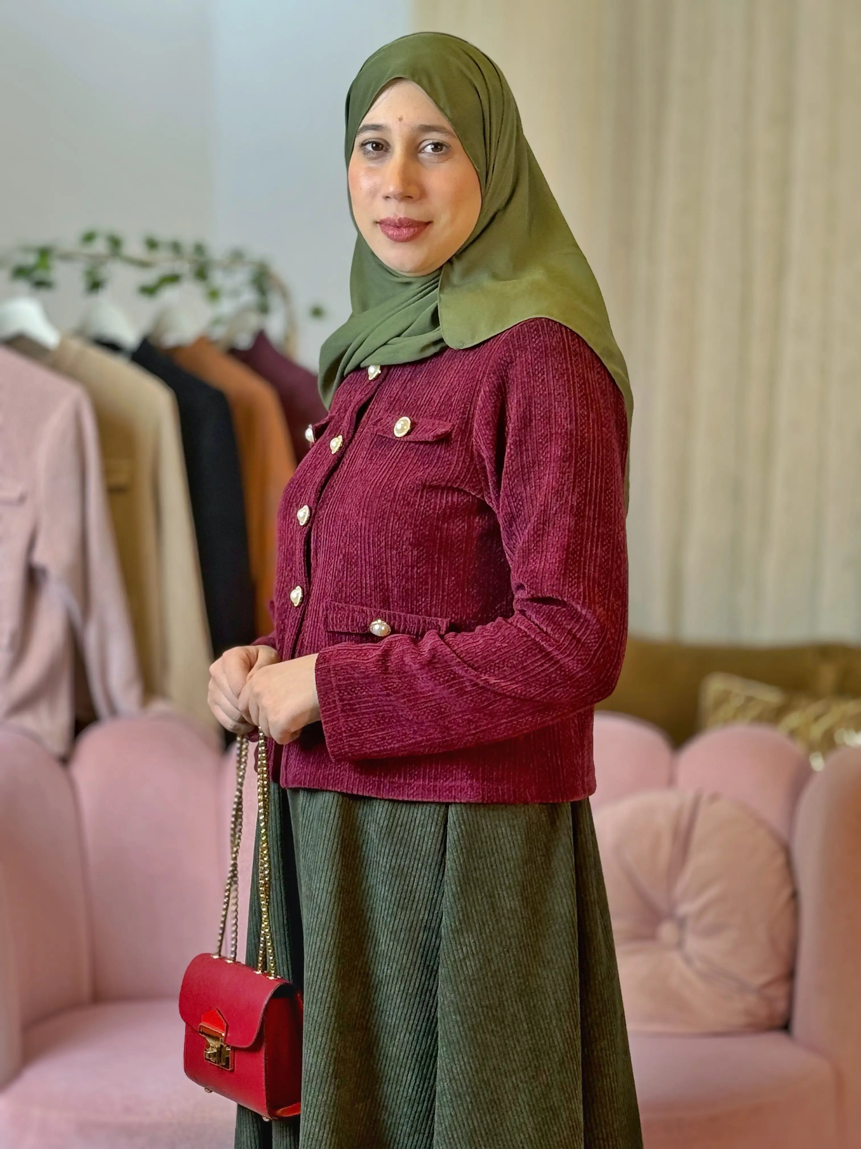 سترة فرح برغندي