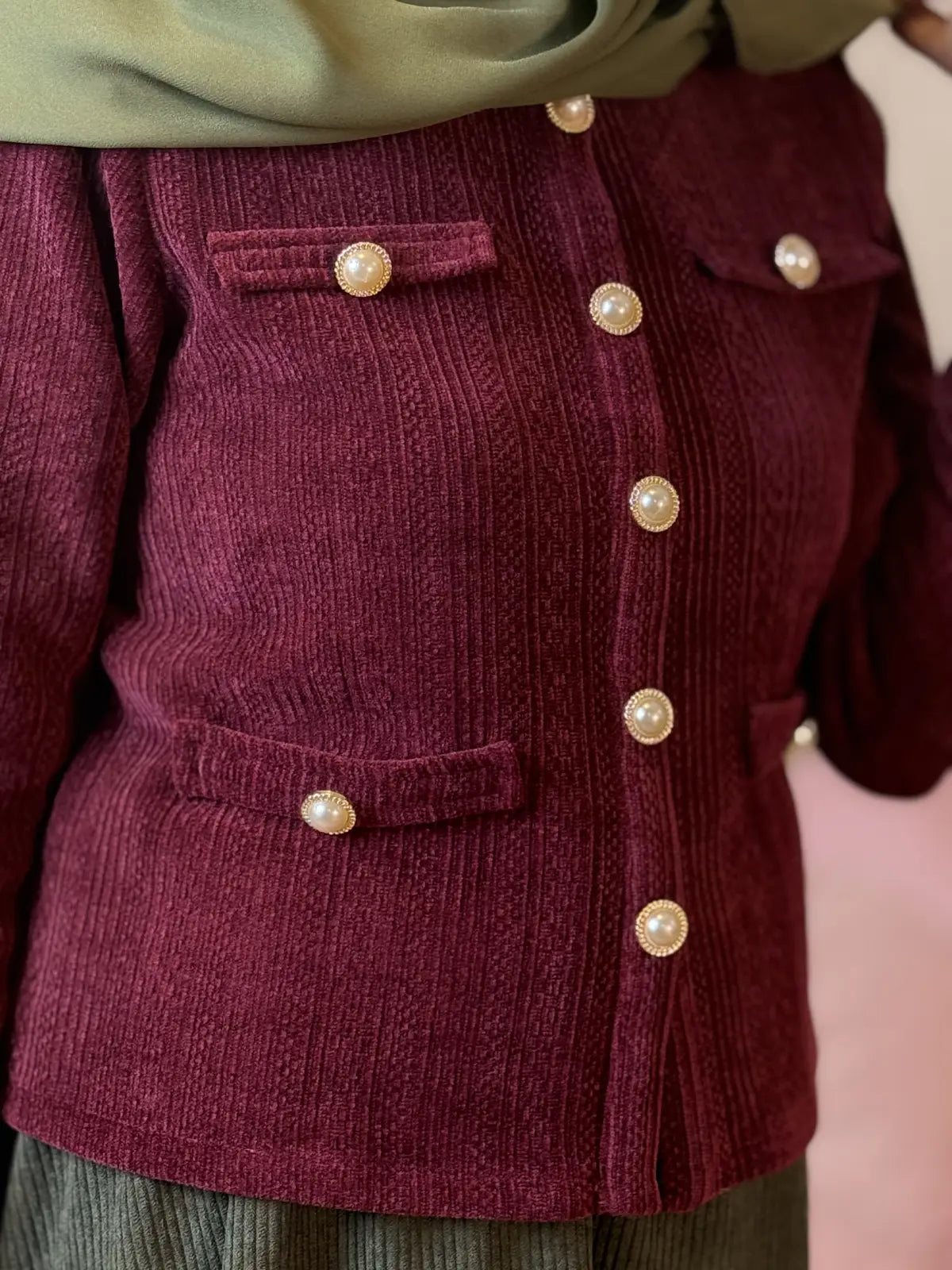 سترة فرح برغندي