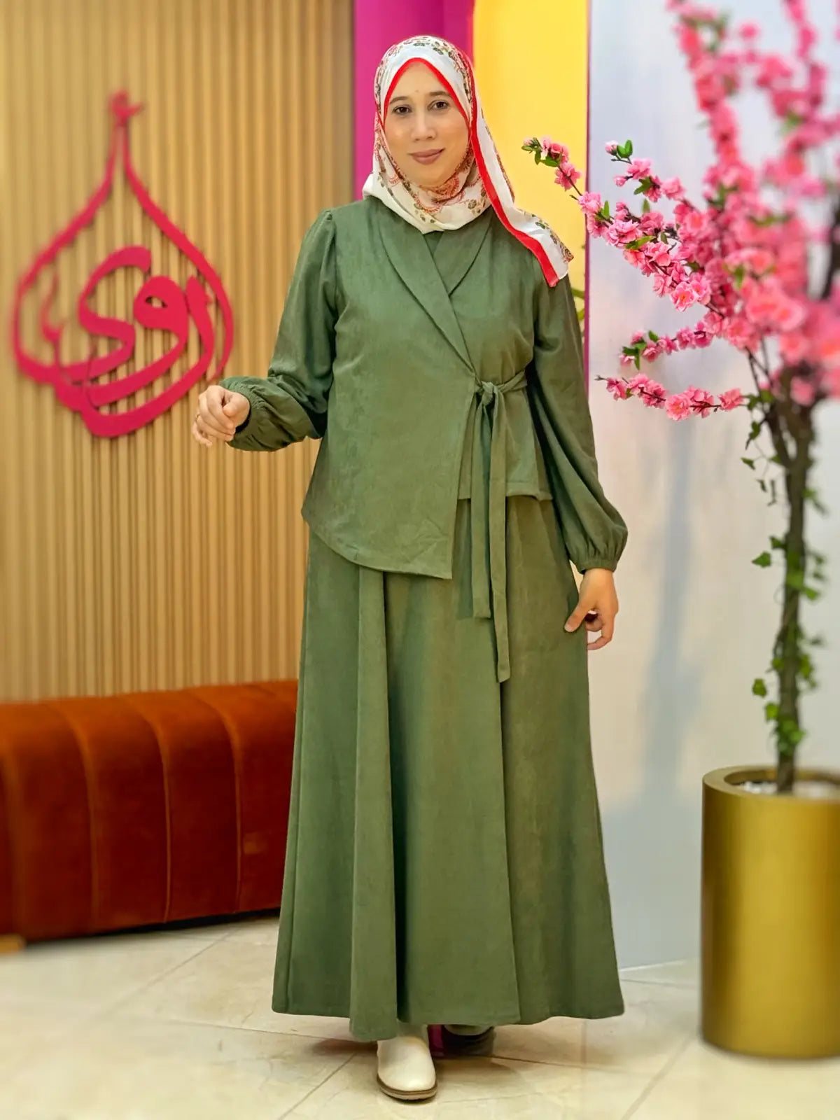 فستان مرجانة أخضر