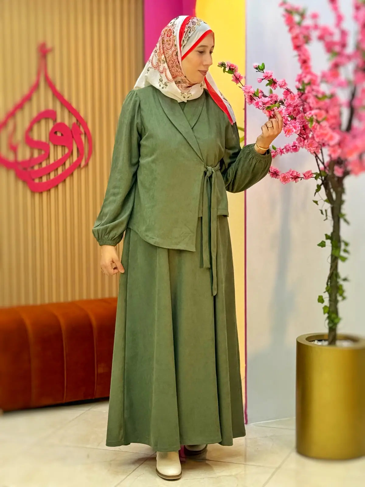 فستان مرجانة أخضر