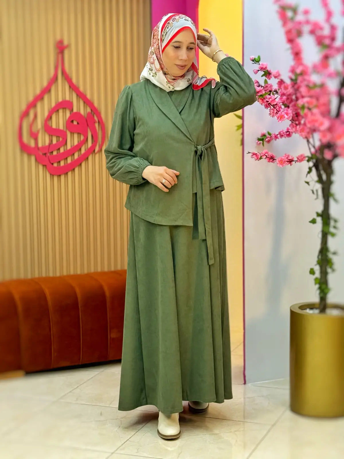 فستان مرجانة أخضر