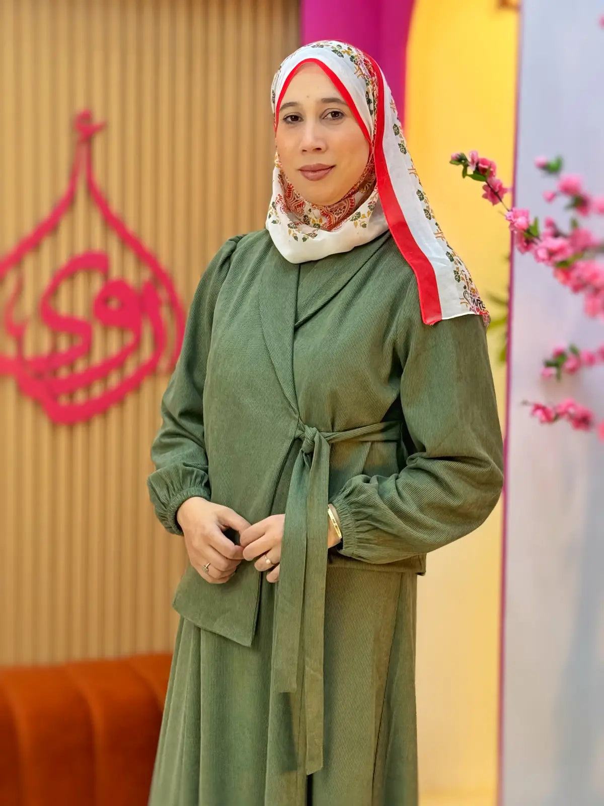 فستان مرجانة أخضر