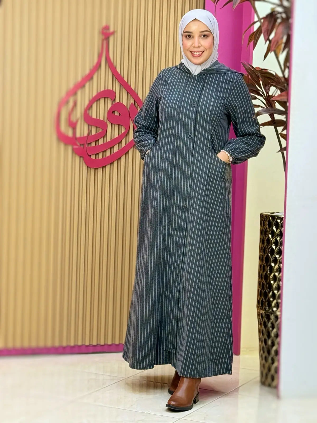 فستان ليان رمادي