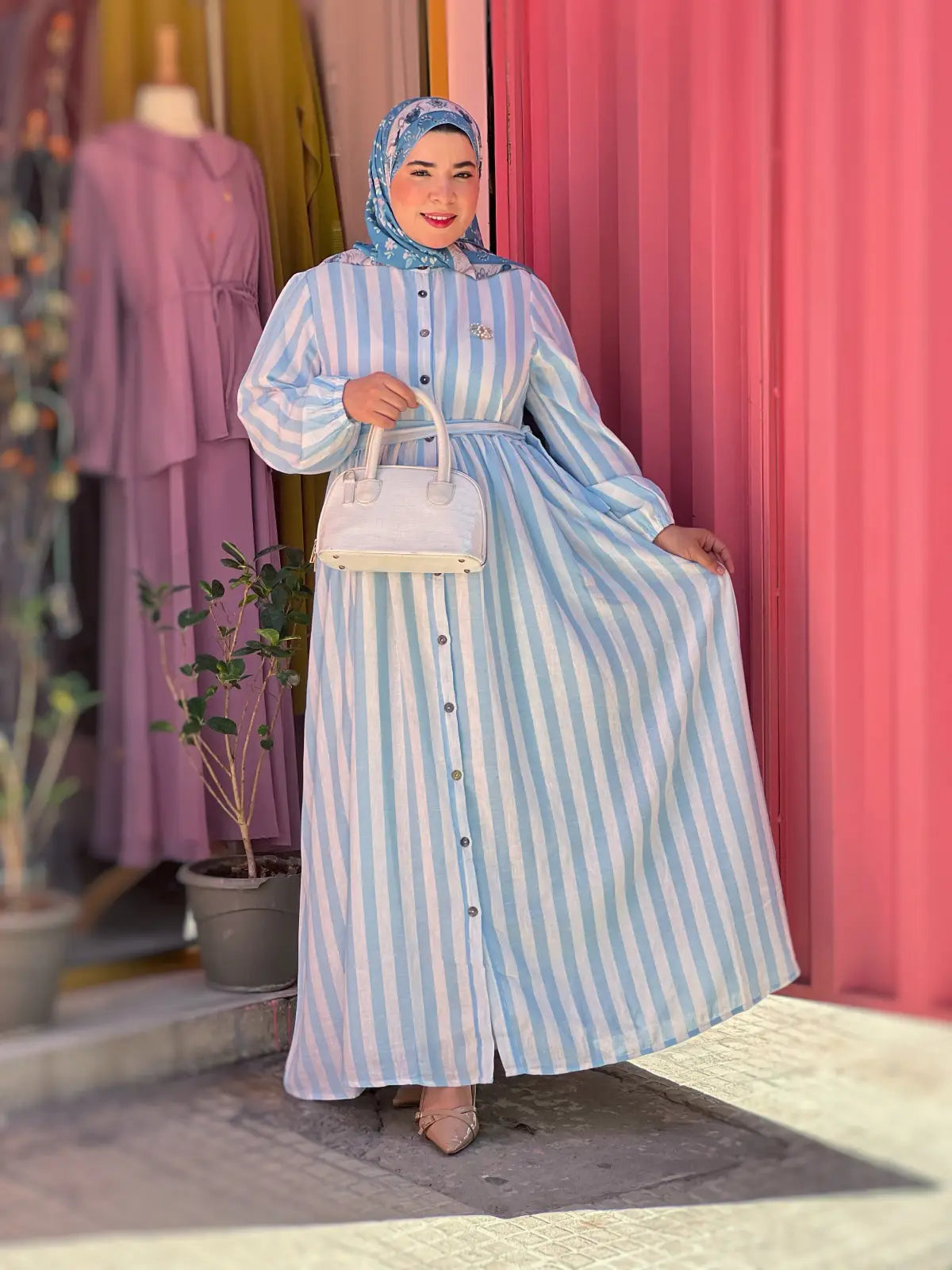 Robe BAHIA Rayée Bleu